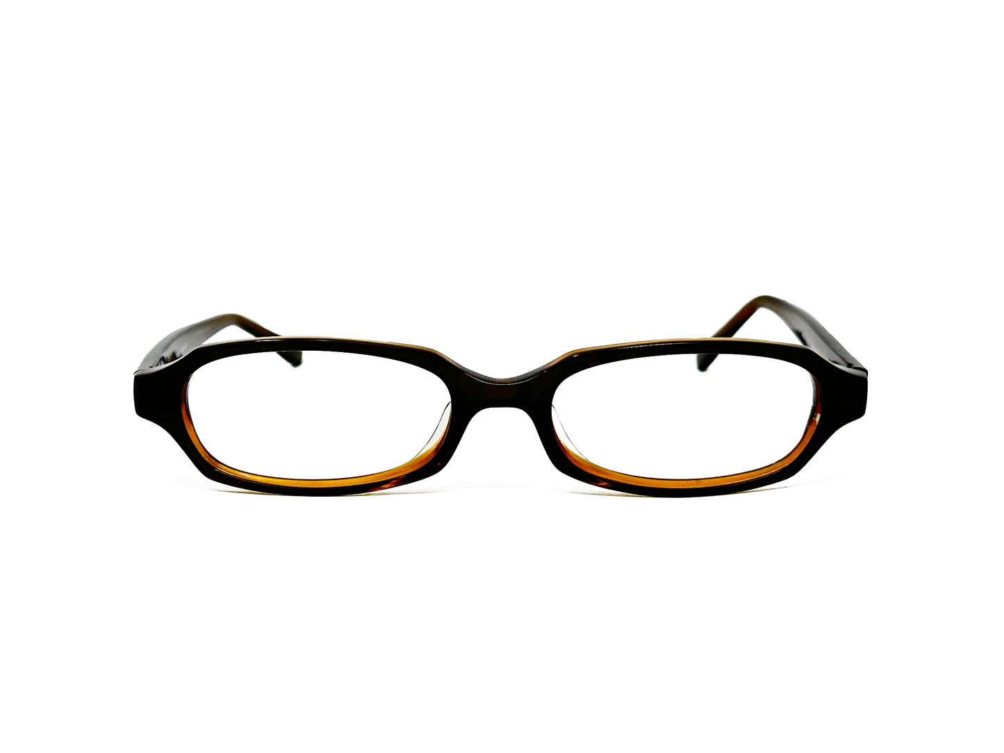 Bela Vista rouned-rectangular, acetate, optical frame. Model: 0402. Color: Y/Bron C61 - Brown. Front view.