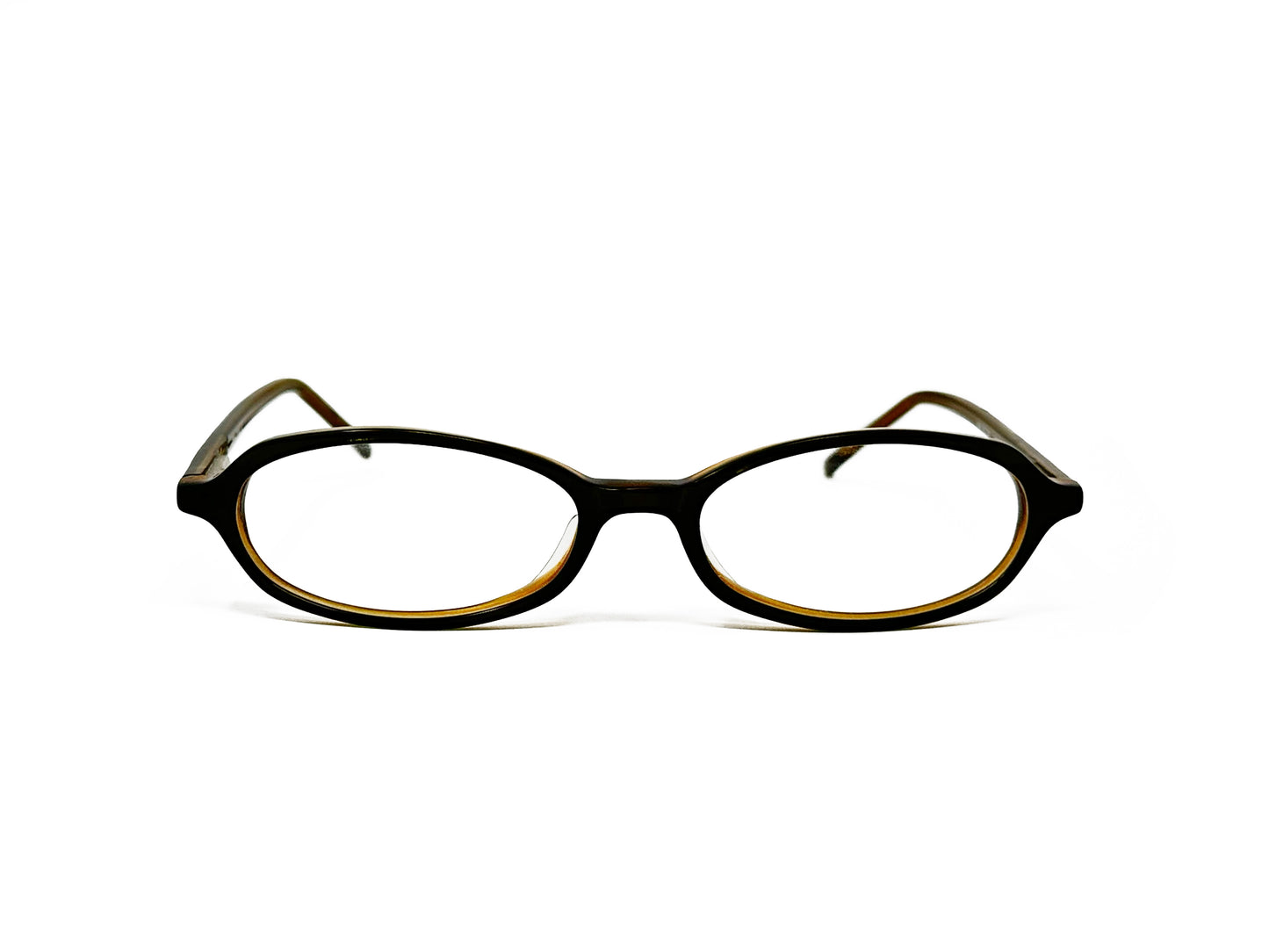 Bela Vista oval, acetate, optical frame. Model: 0404. Color: Y/Bron C61 - Brown. Front view.