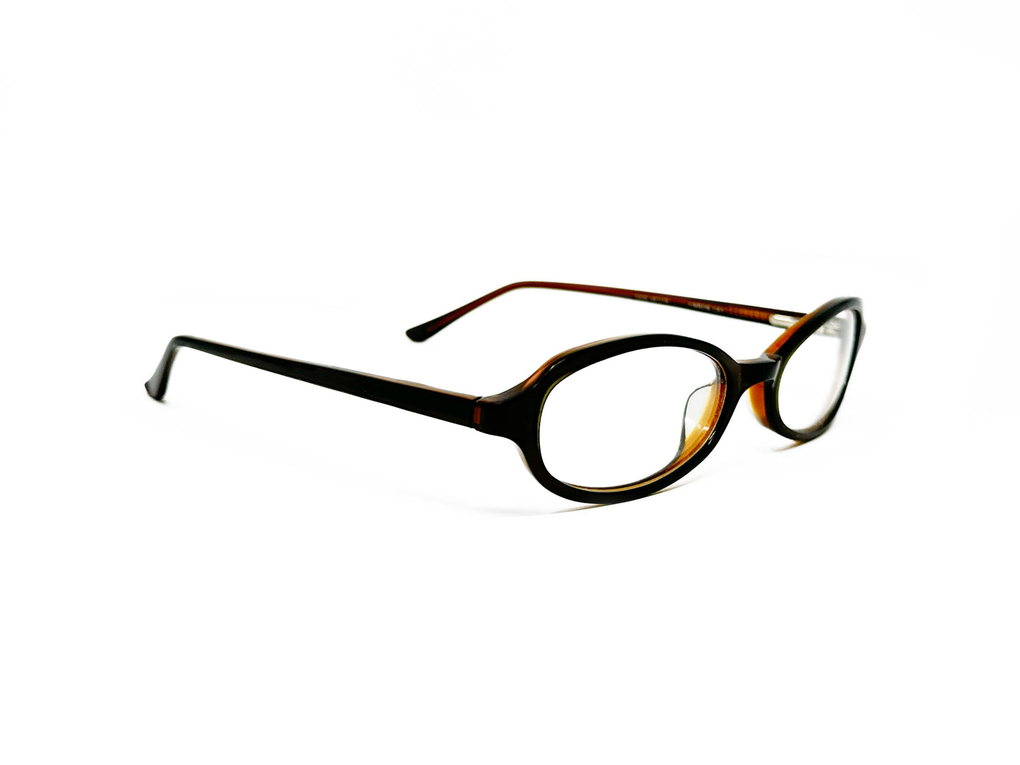 Bela Vista Optical acetate frame. Model: 0405. Color: Y/Bron - Brown. Side view.