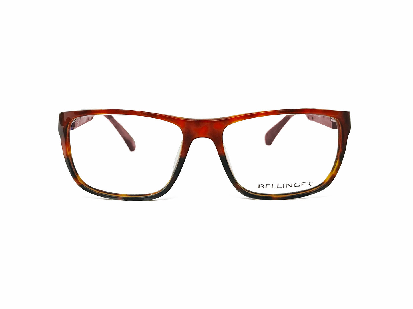 Bellinger acetate optical frame. Model: Rockit. Color: 248 reddish tortoise. Front view.