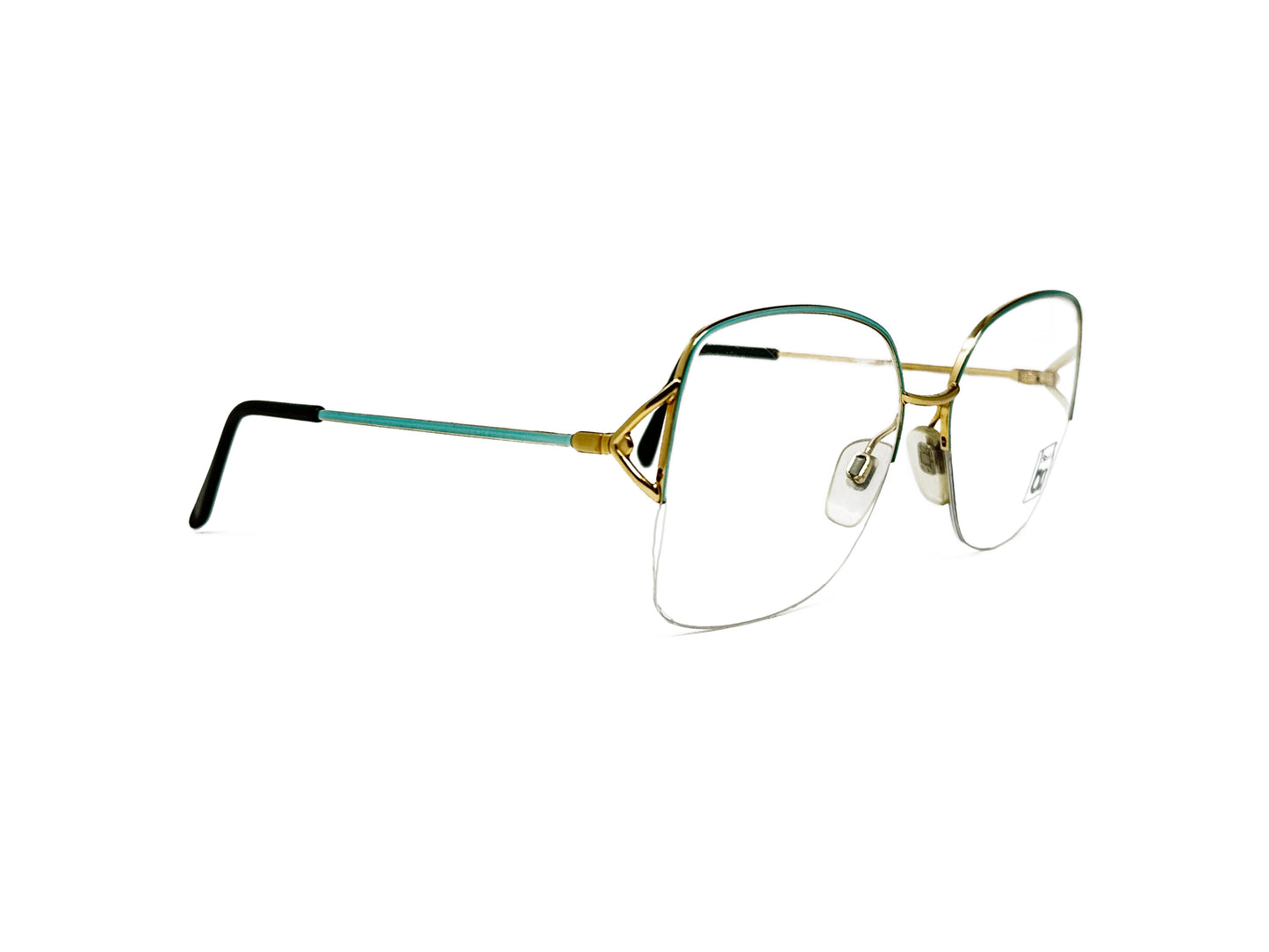 Berdel metal, oversized, butterfly optical frame. Model: 2076. Emerald. Side view.