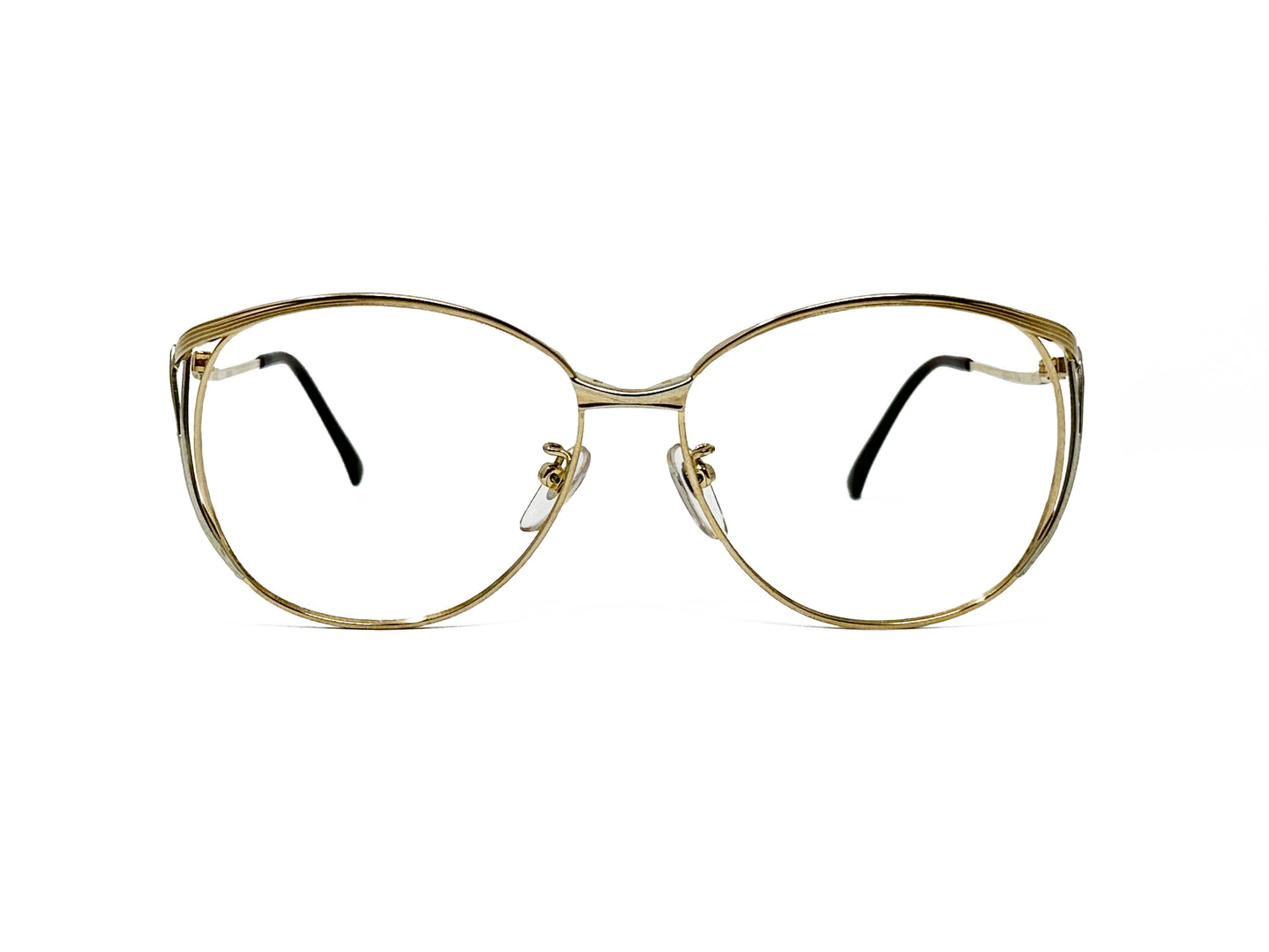 Citizen rounded-butterfly, metal, optical frame. Model: Claire. Color: 1048 - Gold. Front view.