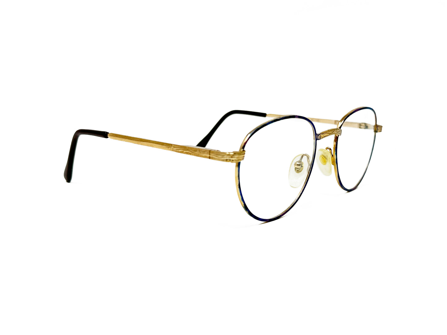 Coast round-pantos shaped metal glasses. Model: 425. Color: Gold/Violet. Side view.