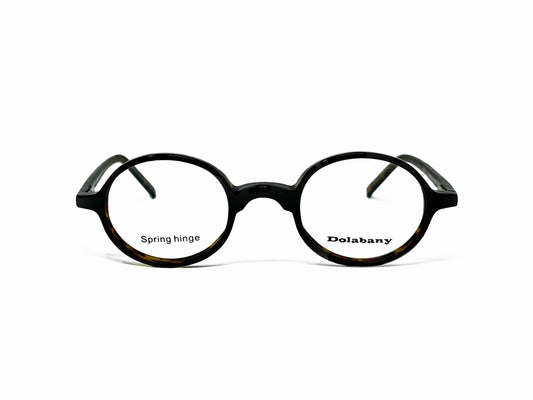 Dolabany round, acetate optical frame. Model: Moscow. Color: Dark Tortoise. Front view.
