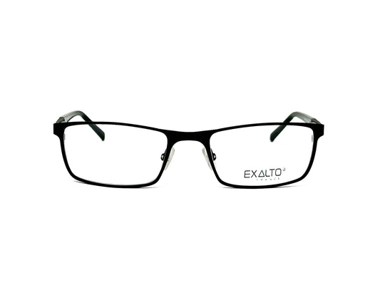 Exalto rectangular optical frame. Model: 65N074. Color: Black. Front view.
