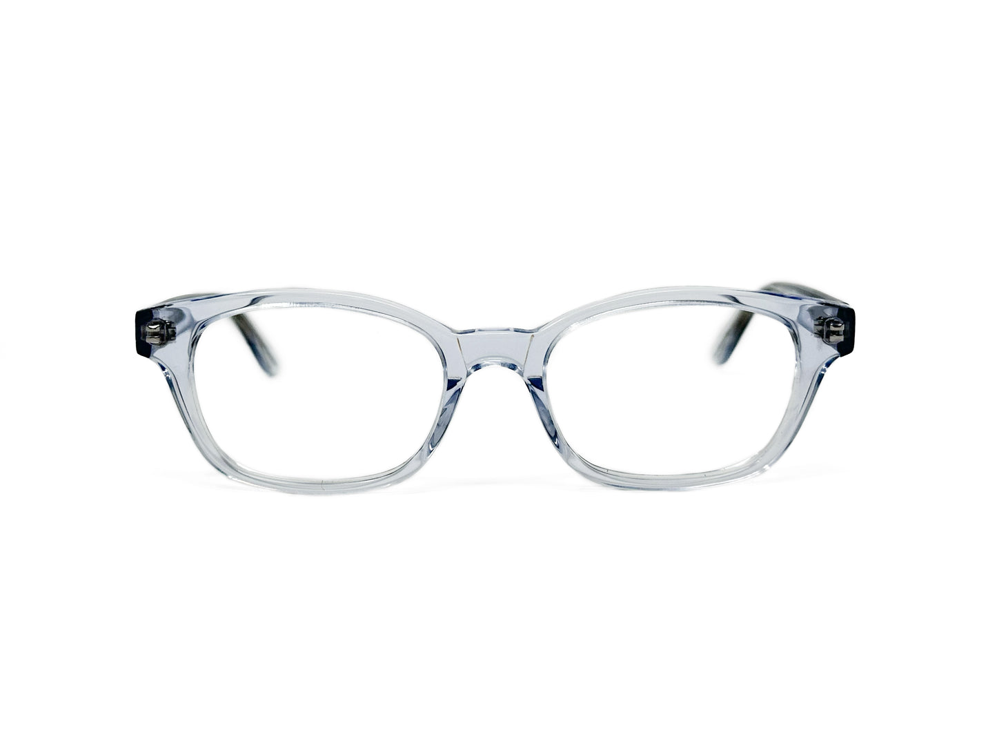 Kala Eyewear rectangular acetate optical frame. Model: Morgan. Color: CLR - Clear. Front view.
