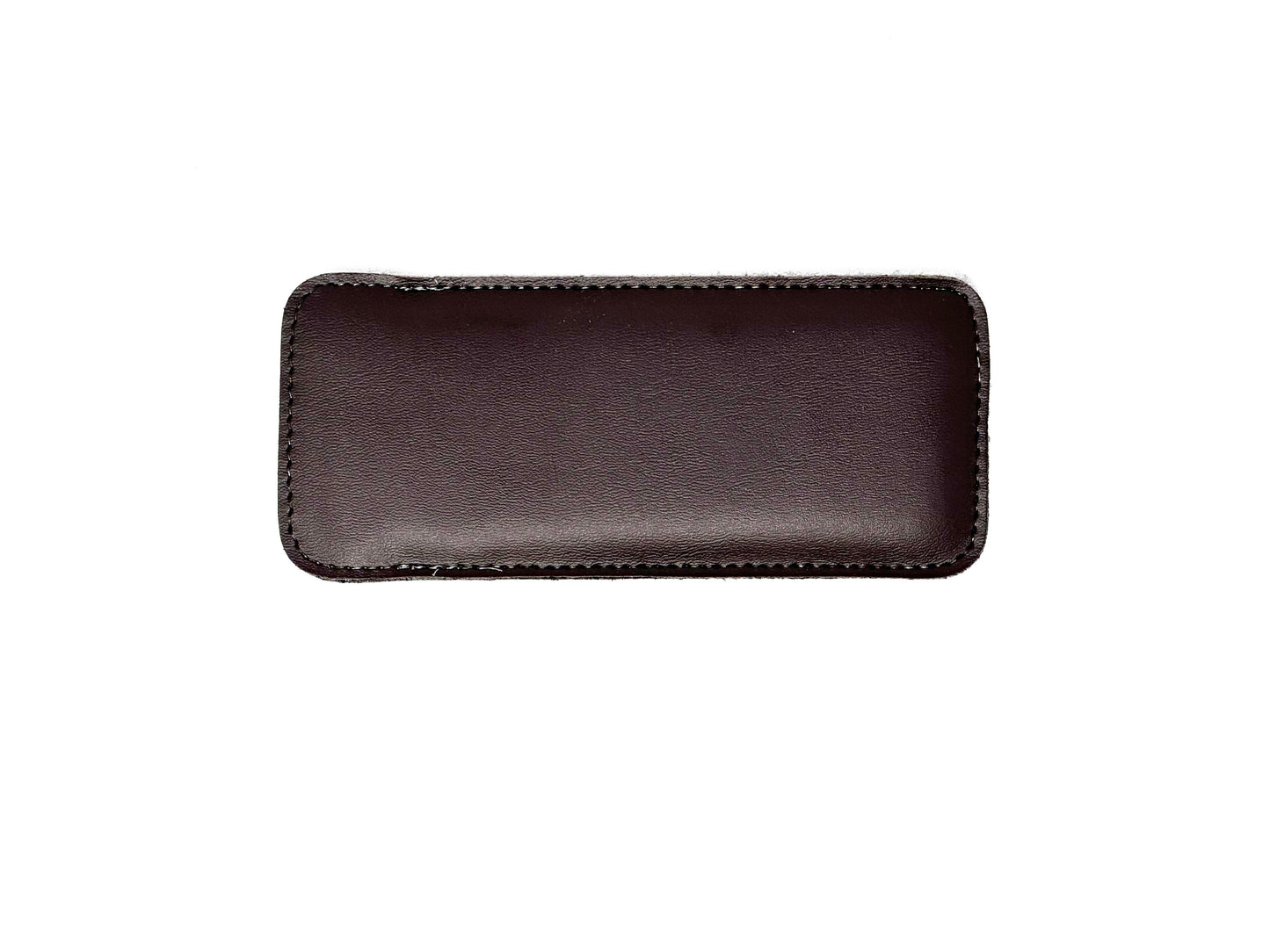 Thin, compact leather slip-in case in Brown.