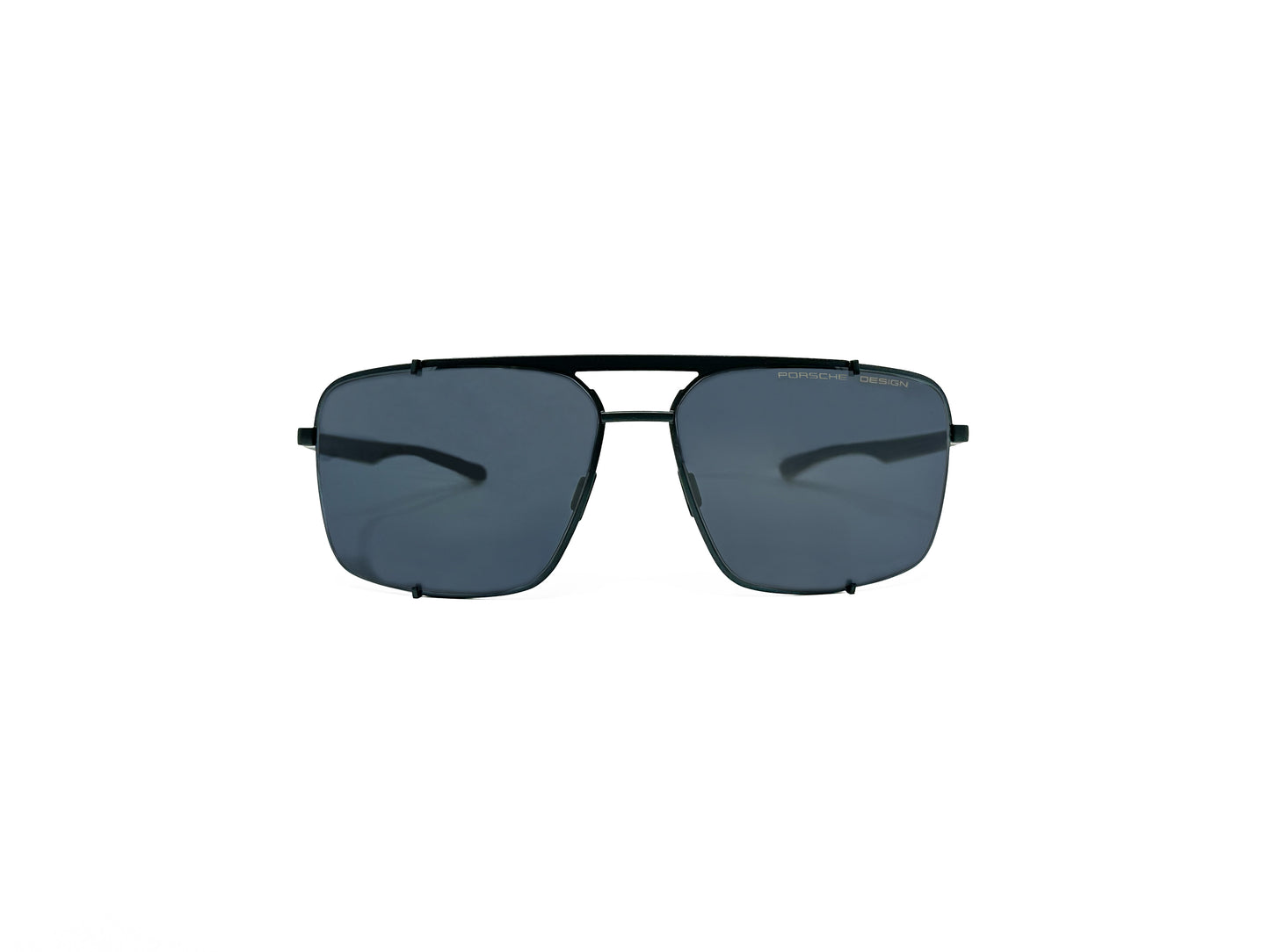 Porsche Design square aviator style sunglass. Model: P8919. Color: C Blue/Black. Front view.