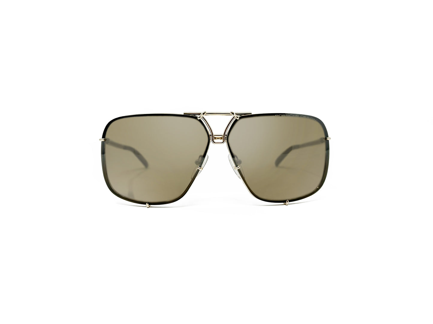 Porsche Design sunglass. Model: P8928. Color: B - Gunmetal with brown lens. Front view.