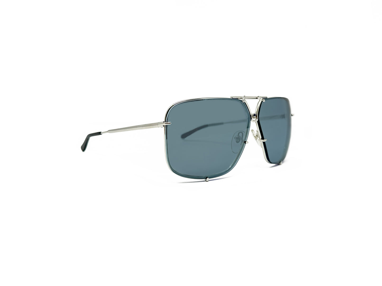 Porsche Design sunglass. Model: P8928. Color: C Silver with blue lens. Front view.