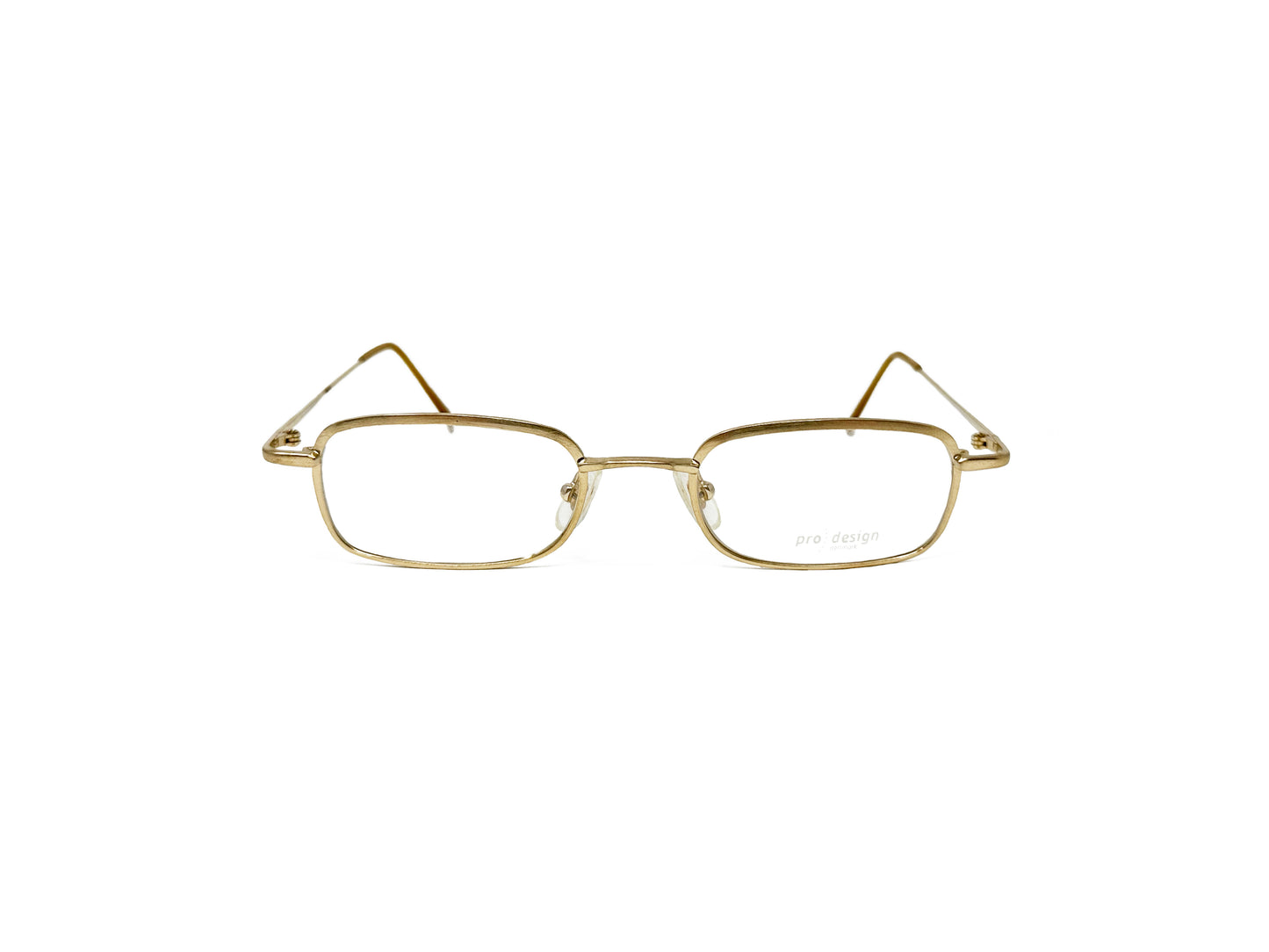 Pro:Design metal, rectangular optical frame. Model: P321. Color: 21 Gold. Front view.