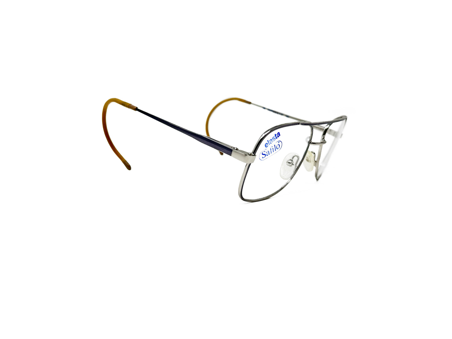 Safilo metal aviator style optical frame. Model: K468. Color: 73H. Side view.