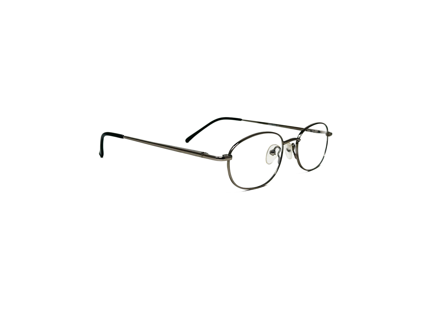 Spektek Eyewear rounded, oval optical frame. Model: 0538. Color: G/Met - Gunmetal. Side view.
