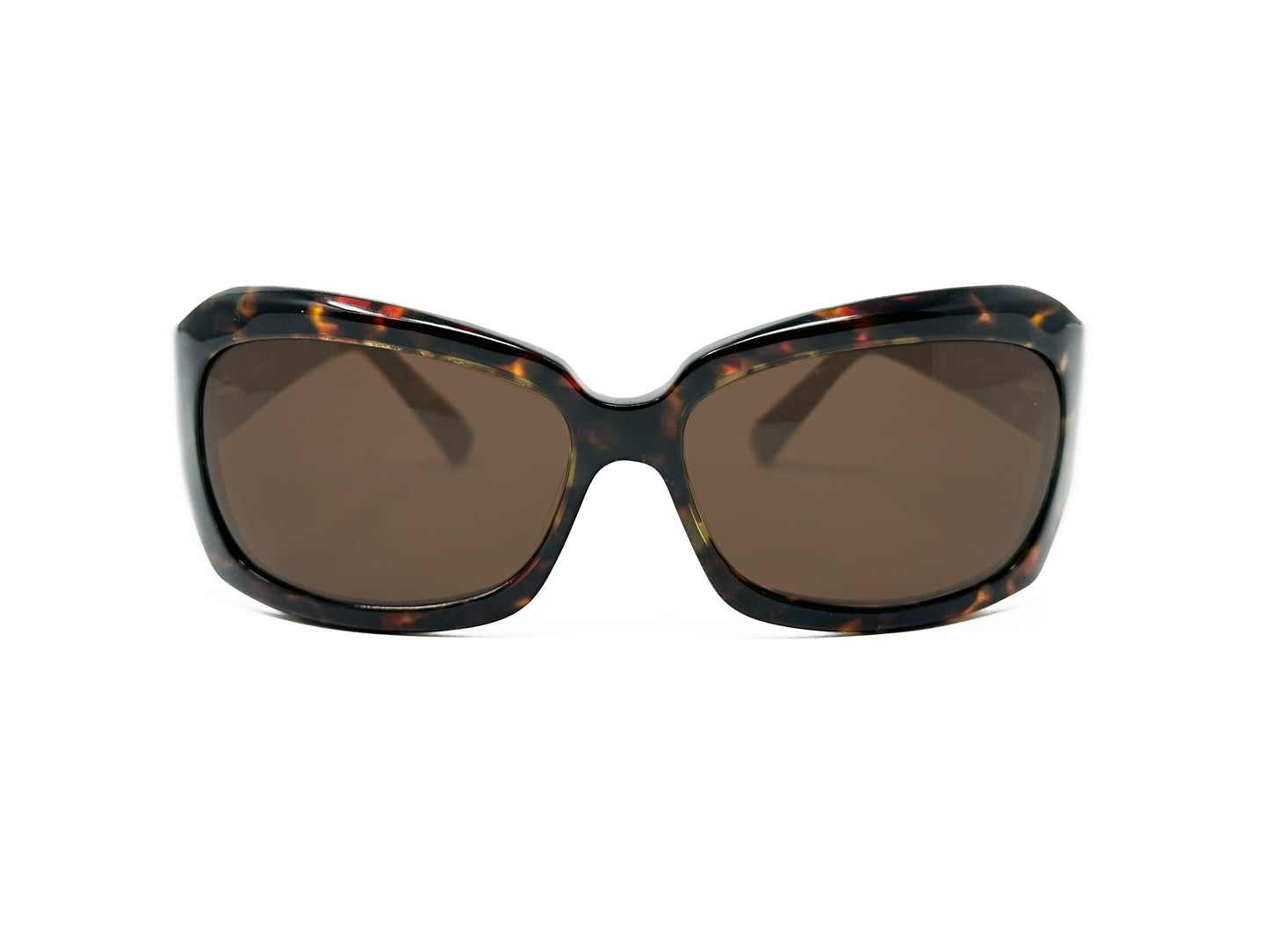 Viktlos large, wrap, acetate sunglasses. Model: 2101. Color: 4 - Tortoise. Front view.