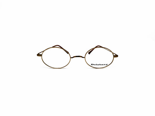Dolabany round, metal optical frame. Model: Soldier. Color: M.Gold. Front view.