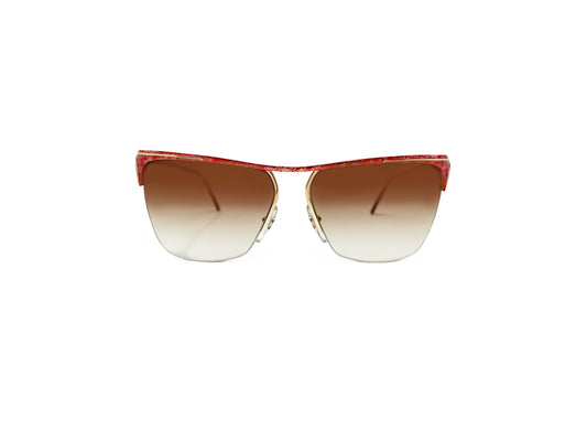 Missoni sunglass. Model: M173/S. Color: 819 Red trim and gold metal. Front view. 