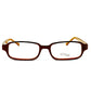 Alpha rounded-rectangular, acetate, optical frame. Model: 0328. Color: Brown C64 - Brown with cream insides. Front view. 