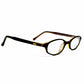 Alpha oval, acetate optical frame. Model: 0329. Color: Black C65 - Black with cream accents. Side view.