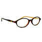 Alpha oval, acetate, optical frame. Model: 0338. Color: Brown C64 - Brown with cream inside. Side view.