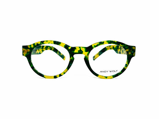 Andy Wolfe optical frame. Model: 4469. Color: G. Front View.