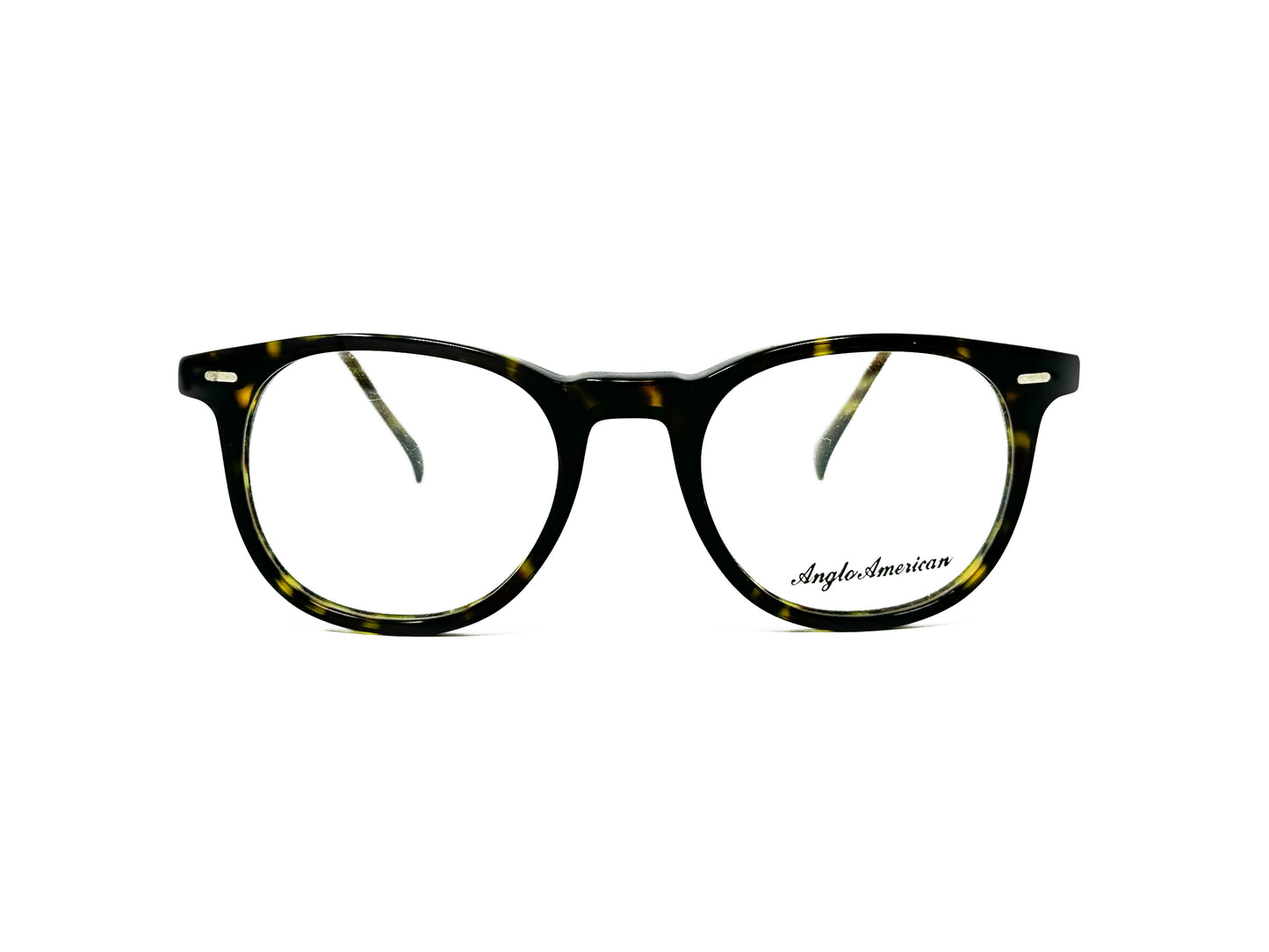 Anglo American Optical rounded-square, acetate, optical frame. Model: 313. Color: TOY - Tortoise. Front view. 