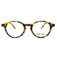 Anglo American Optical round acetate frame. Model: 406. Color: JH - Yellow tortoise. Front view.