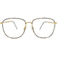 Barrett oversized, rounded-square optical frames. Model: Rounded Square. Color: Gold Tortoise. Front view. 