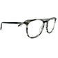 Barton Perreira square acetate optical frame. Model: Lautner. Color: MGM/PEW - Grey and black stripes. Side view.