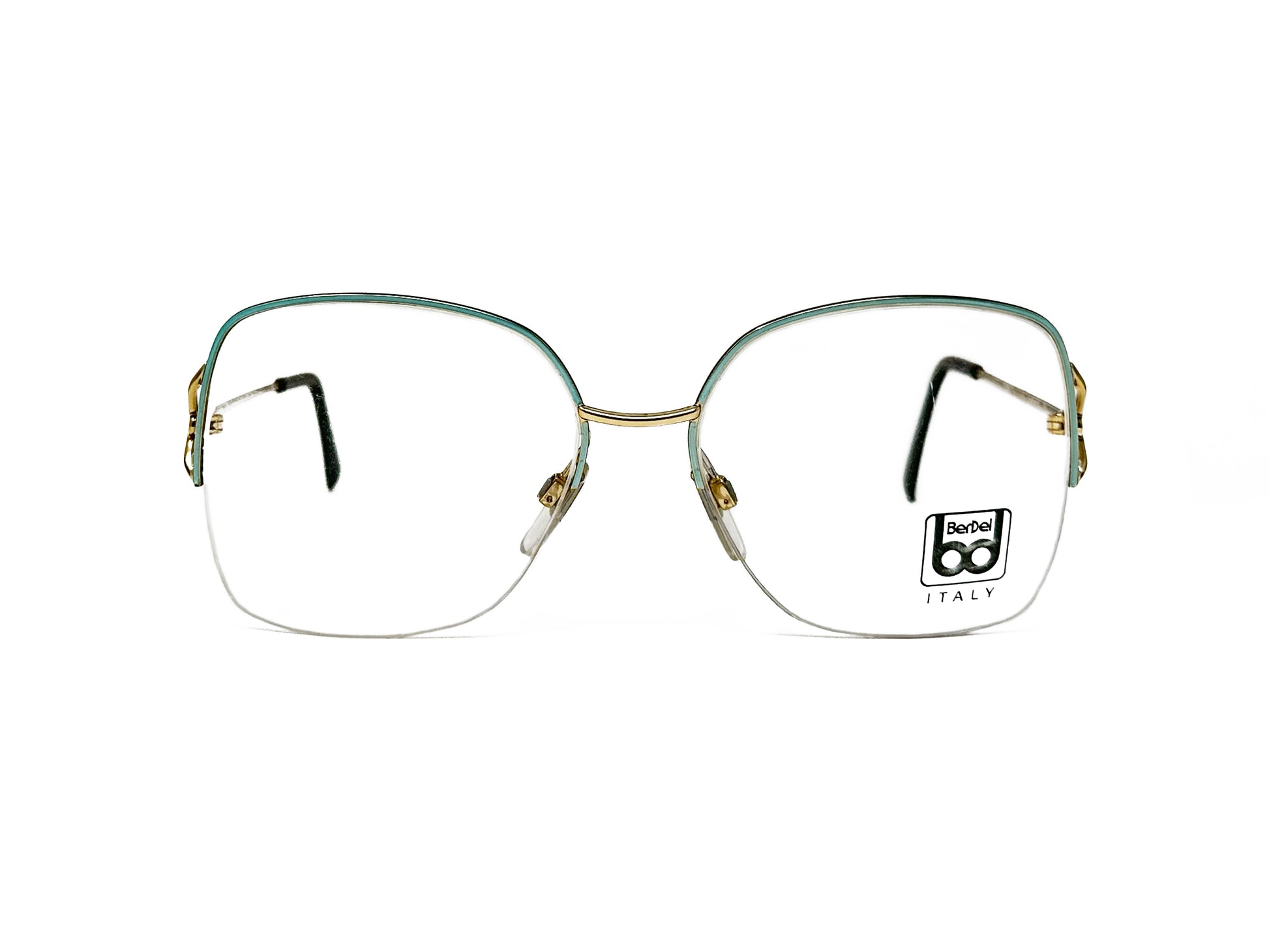 Berdel metal, oversized, butterfly optical frame. Model: 2076. Emerald. Front view. 