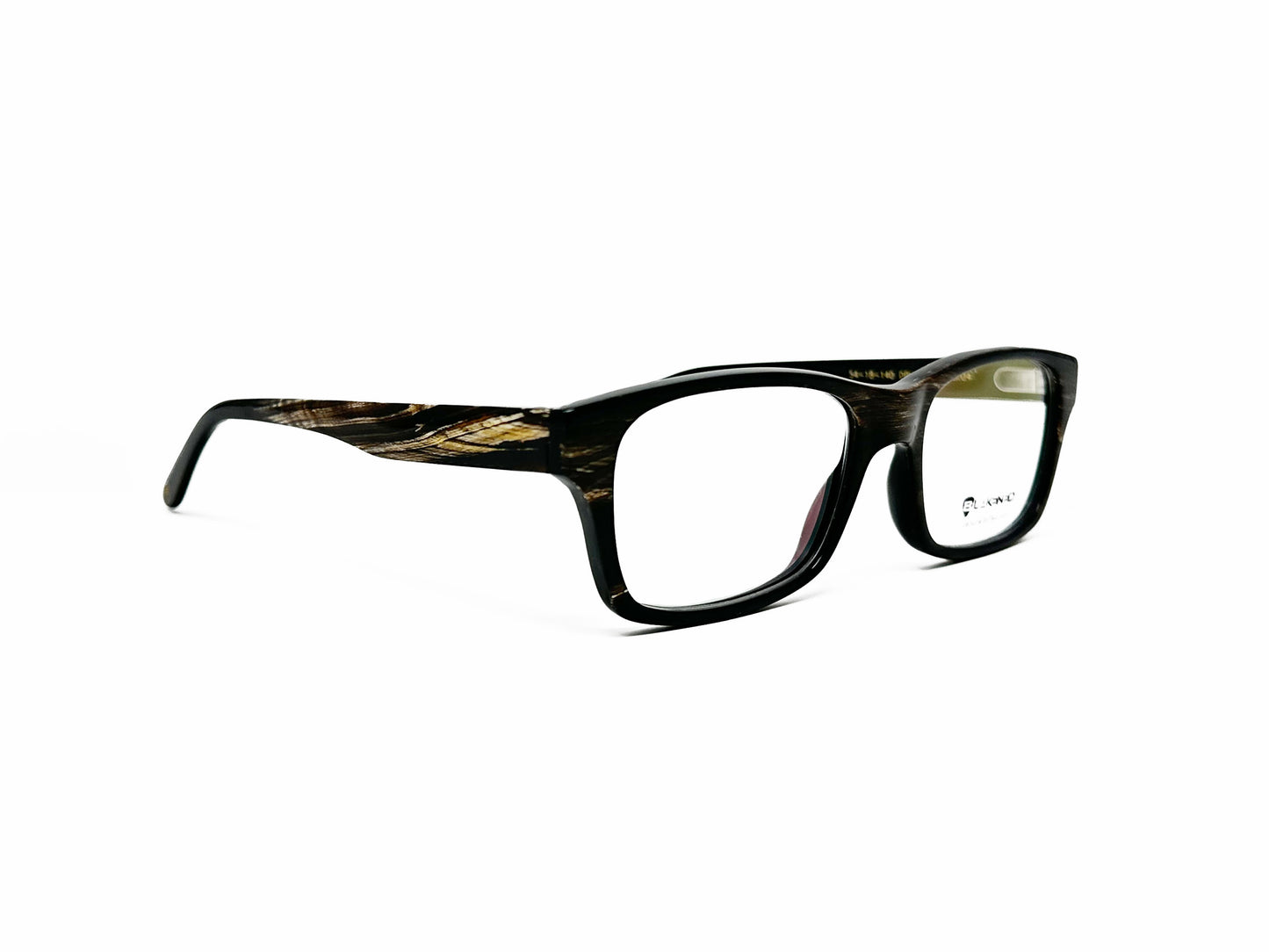 Blakened genuine buffalo horn optical frame. Model: DBH-1005. Color: 04. Side view.