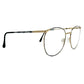 Cadore Moda squared-round, metal optical frame. Model: Boca. Color: Demi Gray, with gold metal. Side view.