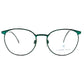 Cadore Moda round metal optical frame with wing tips. Model: Paris. Color: Demi Green. Front view. 