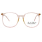 Carlo Alberts oversized, round optical frame. Model: Joe. Color: 1199- Transparent Pink. Front view. 