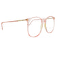 Carlo Alberts oversized, round optical frame. Model: Joe. Color: 1199- Transparent Pink. Side view.