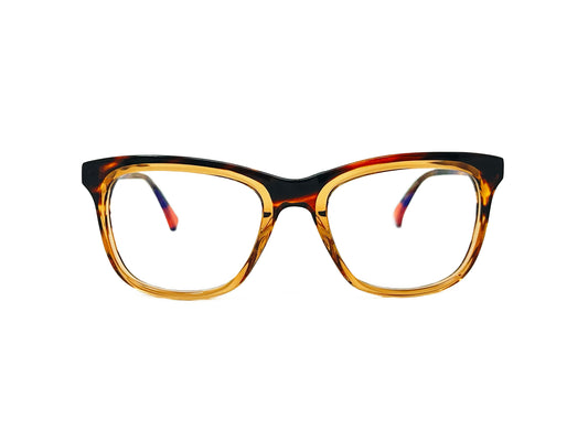 Christian Roth optical frame. Model: CRX-00014 Odeon. Color: AMB transparent brown. Front view.