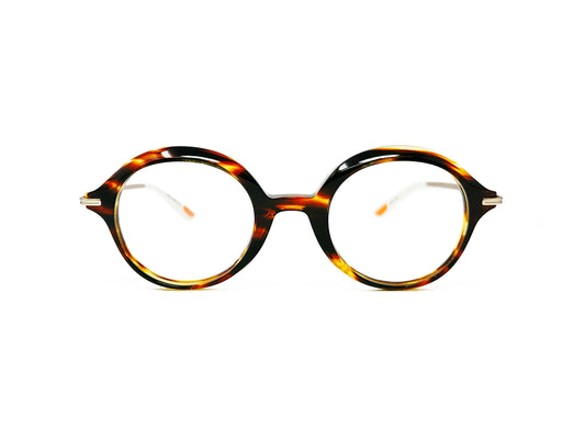 Christian Roth round acetate optical frame. Model: Having a Ball CRX-00020. Color: AMB - Amber tortoise. Front view. 