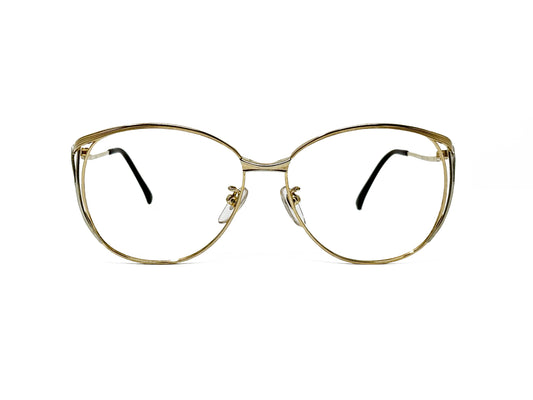 Citizen rounded-butterfly, metal, optical frame. Model: Claire. Color: 1048 - Gold. Front view. 