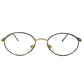 Coast thin, oval, optical frame. Model: 414. Color: Black with gold metal accents. Front view. 