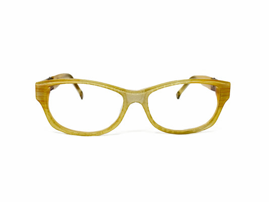 Coco Rain optical frame. Model: Pray Rain. Color: 1 light yellow. Front view.