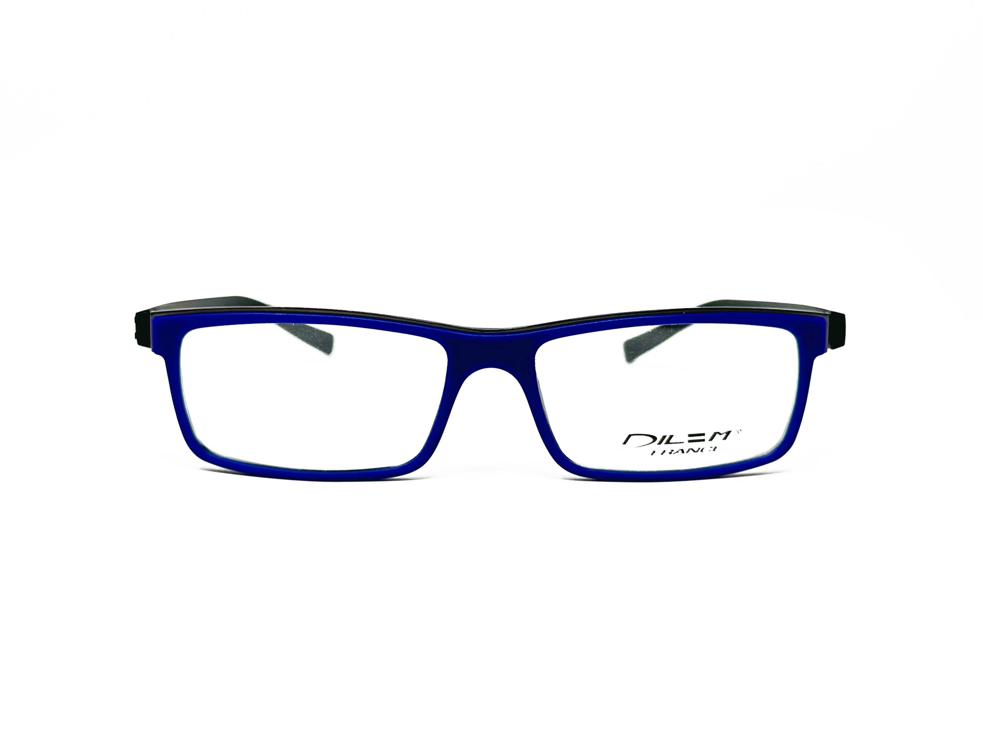 Dilem rectangular optical frame. Model: 1FF353. Color: Navy. Front view. 