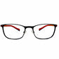 Dilem rectangular optical frame. Model: ZF165. Color: 1PC24 black with red arms. Front view.