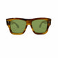Dita large, square, acetate sunglass. Model: Creator. Color: AMB - Amber variant frame with green lens. Front view. 