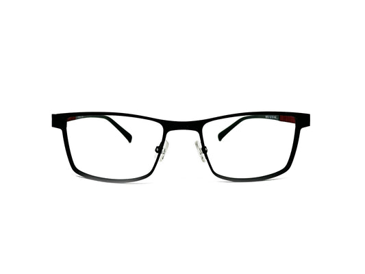 Exalto rectangular optical frame. Model: 20S112. Color: Black. Front view.