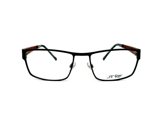 JF Rey rectangular, metal, optical frame. Model: JF2586. Color: 0060 - Dark Brown. Front view. 