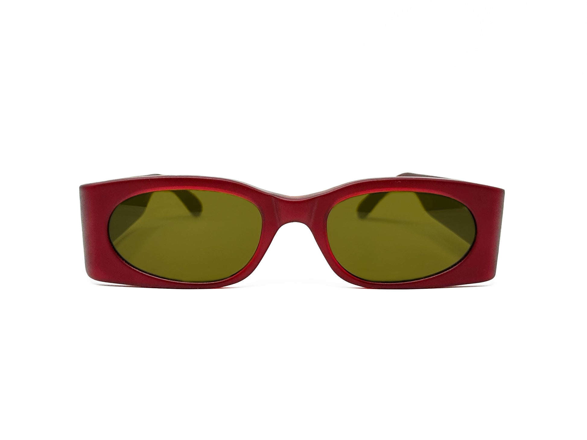 Kador rectangular acetate sunglasses with oval lenses. Model: DF2012. Color: M/1975 - Burgundy. Front view.