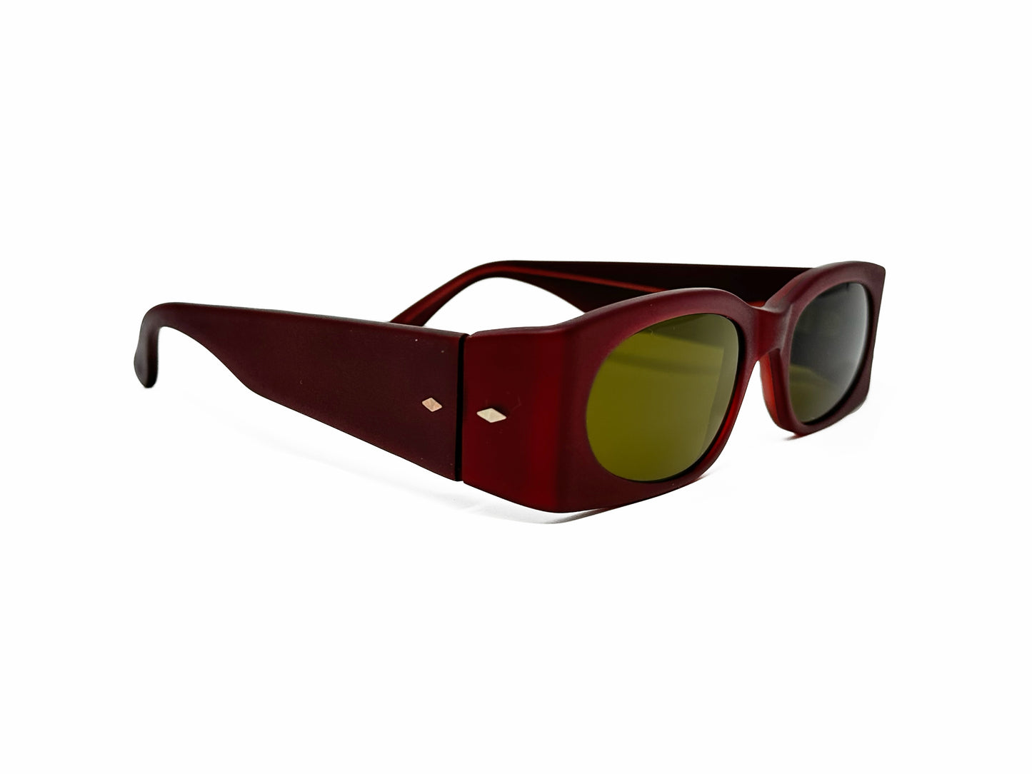 Kador rectangular acetate sunglasses with oval lenses. Model: DF2012. Color: M/1975 - Burgundy. Side