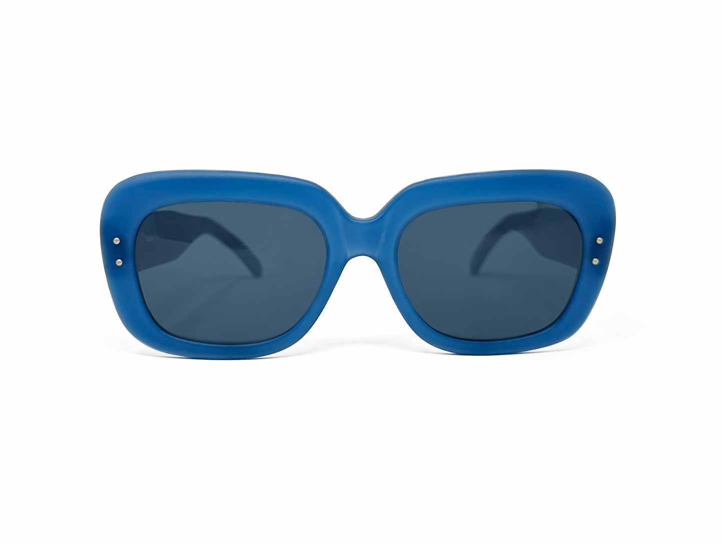 Kador rounded -square, plastic sunglasses. Model: M/1654. Color: Blue. Front view. 