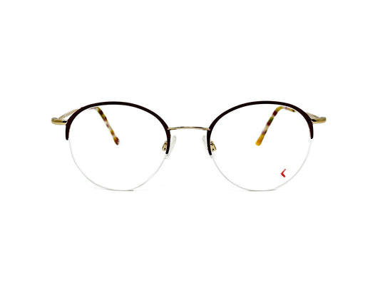 Look round, half-rim frame. Model: 10742. Color: M1 dark tortoise. Front view. 