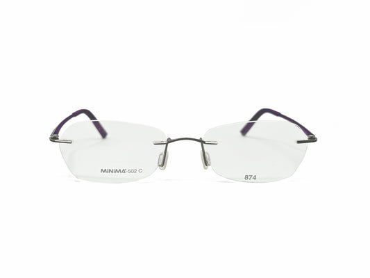 Minima rimless optical frame. Model: 502. Color: 144. Front view.