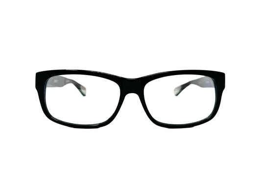 Move15 rectangular acetate optical frame. Model: Carsten. Color:01 black Front view. 